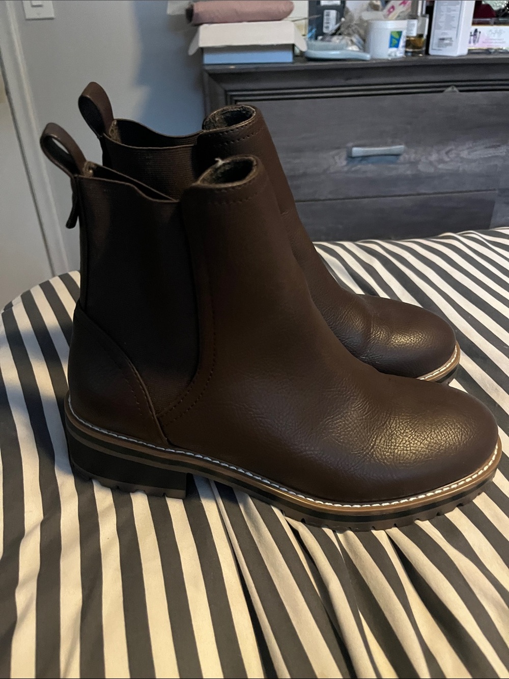 Kensie Dark Brown Chelsea Ankle Boots